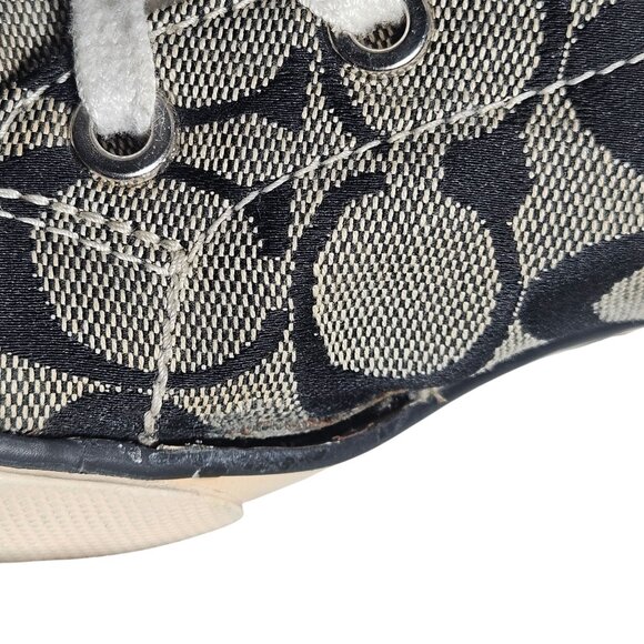 Coach Women’s Bonney High-Top Sneaker Canvas Beige Black 7 Retro Y2K - Picture 5 of 11